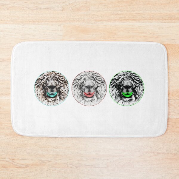 Item preview, Three Sheep Kisses Aqua, Red and Green - Digitally Reimaged Photograph designed and sold by HeavyHits.