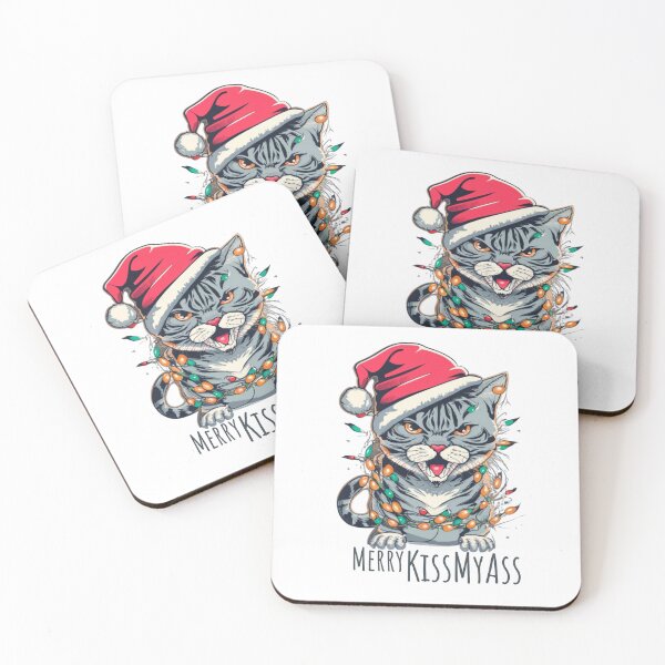 Item preview, Merry Kissmyass Funny Cat Christmas designed and sold by ArtFromBeyond.
