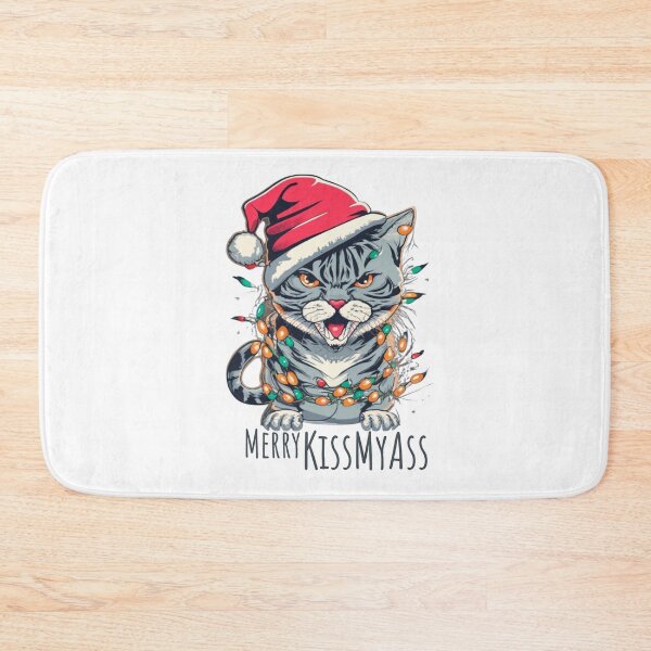 Item preview, Merry Kissmyass Funny Cat Christmas designed and sold by ArtFromBeyond.