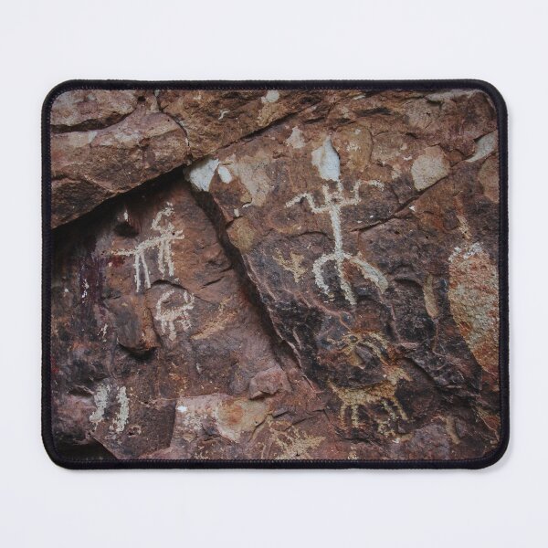 Item preview, Multiple ancient petroglyphs of people and animals - Snake Gulch, Arizona designed and sold by Creative Endeavors ..