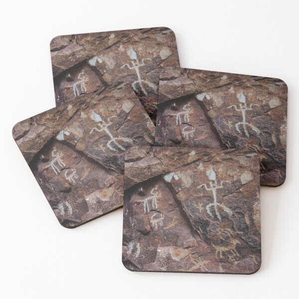 Item preview, Multiple ancient petroglyphs of people and animals - Snake Gulch, Arizona designed and sold by Creative Endeavors ..