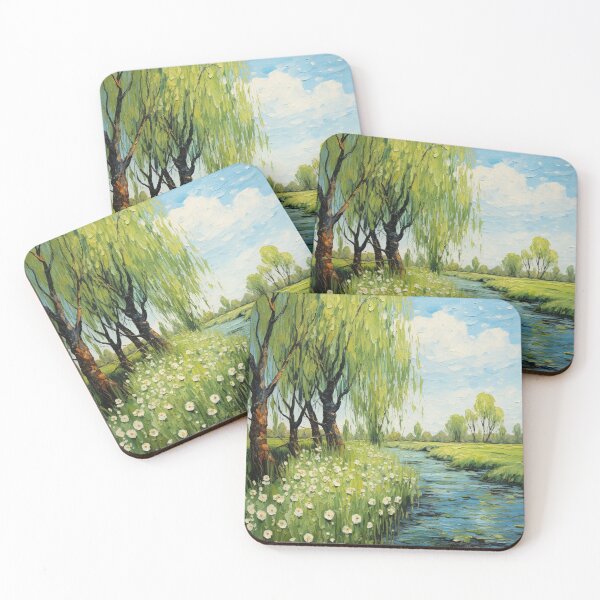 Item preview, Willow trees Summer Water Clouds designed and sold by Hartbecke.