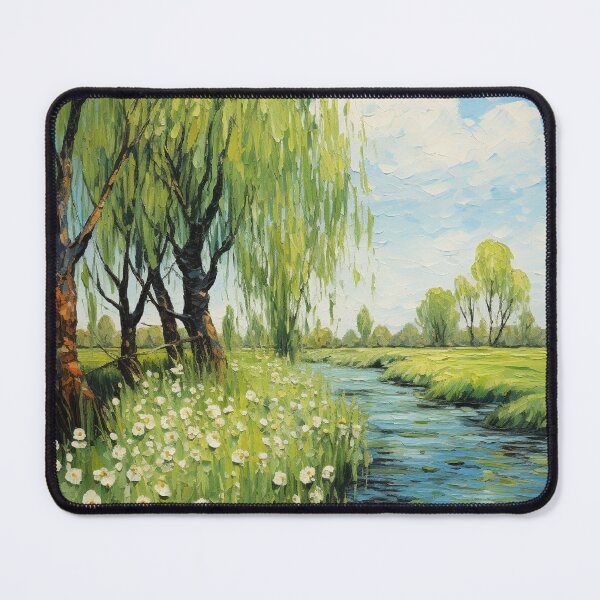 Item preview, Willow trees Summer Water Clouds designed and sold by Hartbecke.