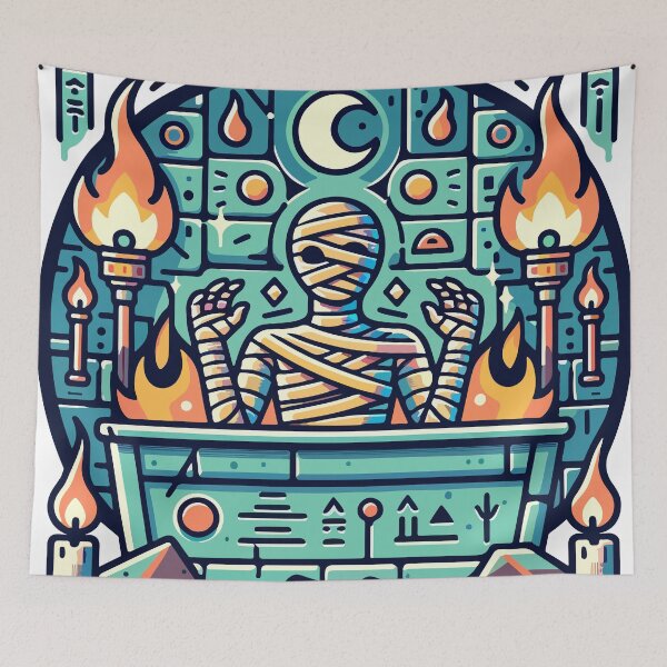Item preview, Mystical Mummy Ritual Under Moonlight designed and sold by OniumEth.