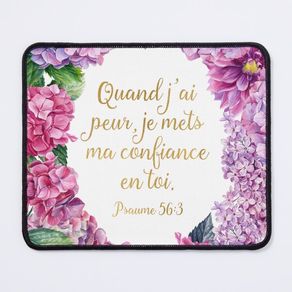 Item preview, "Quand j’ai peur, je mets ma confiance en toi." Psaume 56:3 designed and sold by Paper Bee Gift Shop.