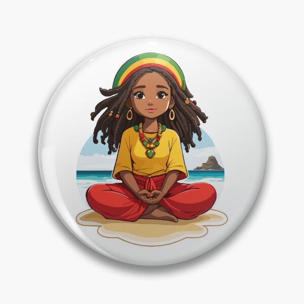 Item preview, Cute Rasta Beach Yoga Girl designed and sold by reggaeartgifts.