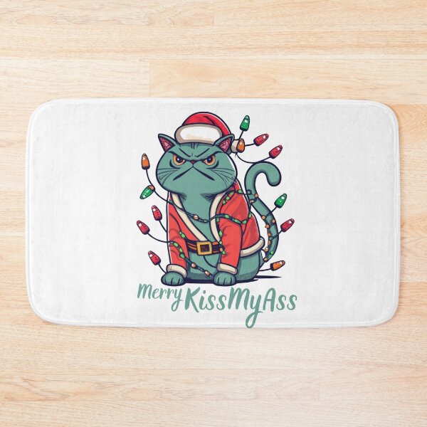 Item preview, Merry Kissmyass Funny Cat Christmas designed and sold by ArtFromBeyond.