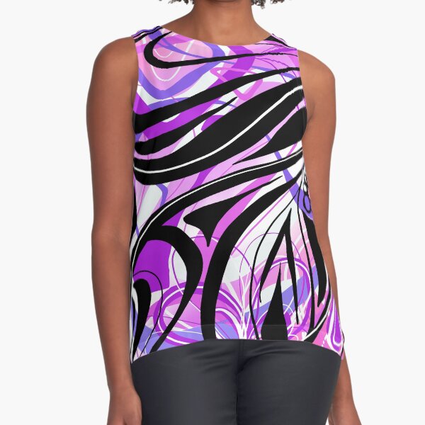Purple Hypnotic Lines Sleeveless Top