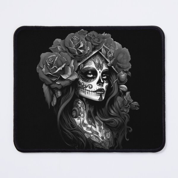Item preview, La Catrina Mysterious Beauty of the Dia de los Muertos Black and White designed and sold by PugD.