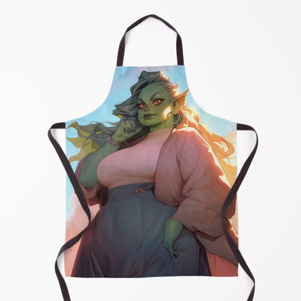 Item preview, Cute Preppy Green Orc Anime Girl designed and sold by bubblegoth.