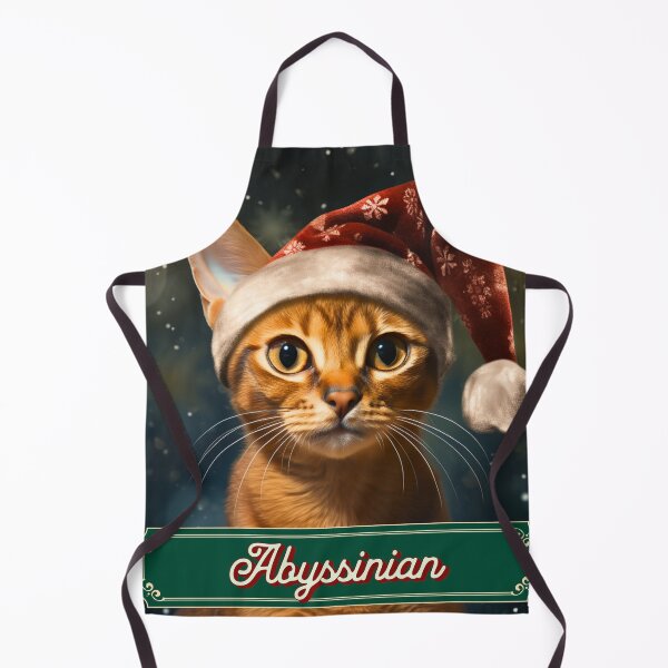 Item preview, Christmas Abyssinian Cat Wearing A Santa Hat designed and sold by ZenEverAI.