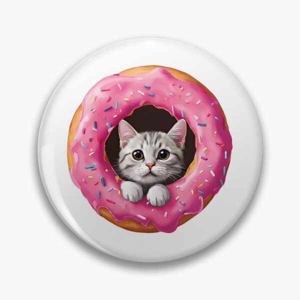 Item preview, Cute Cat Looking Through Pink Donut designed and sold by silviaol.