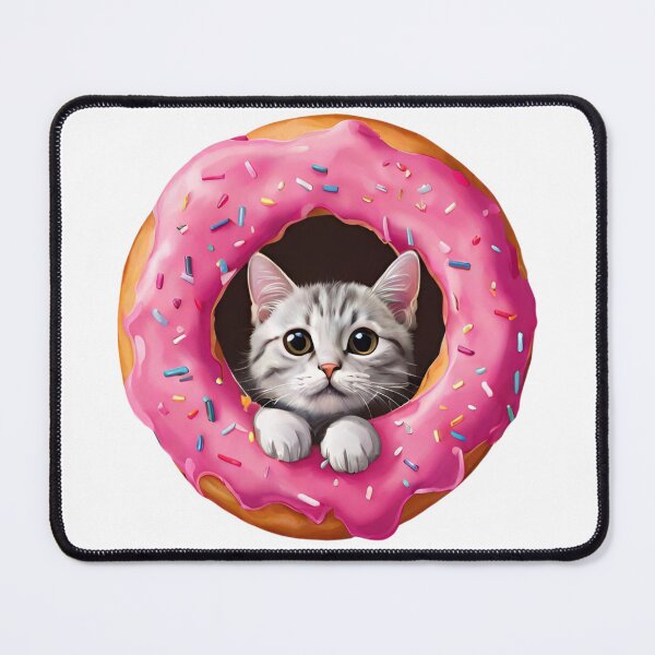 Item preview, Cute Cat Looking Through Pink Donut designed and sold by silviaol.