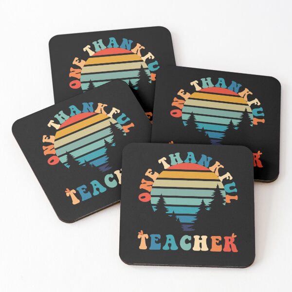Item preview,    One Thankful Teacher Thanksgiving Retro Colorful designed and sold by Zikozaki.