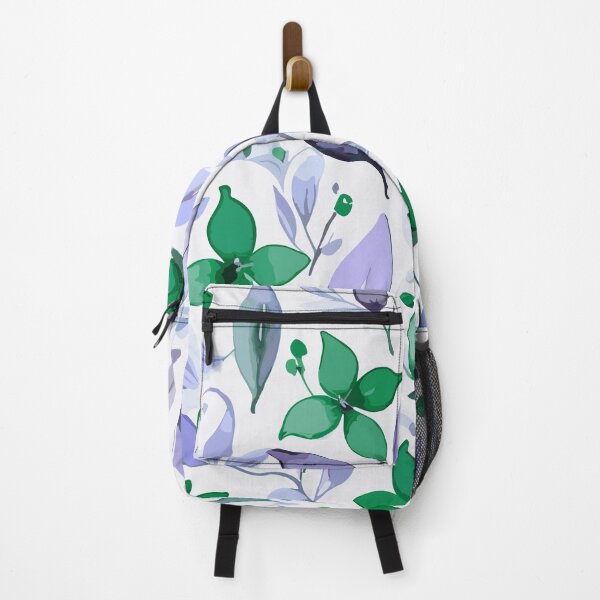 Item preview, Pastal Green and Purple Floral Pattern on White designed and sold by GraphicsClub.