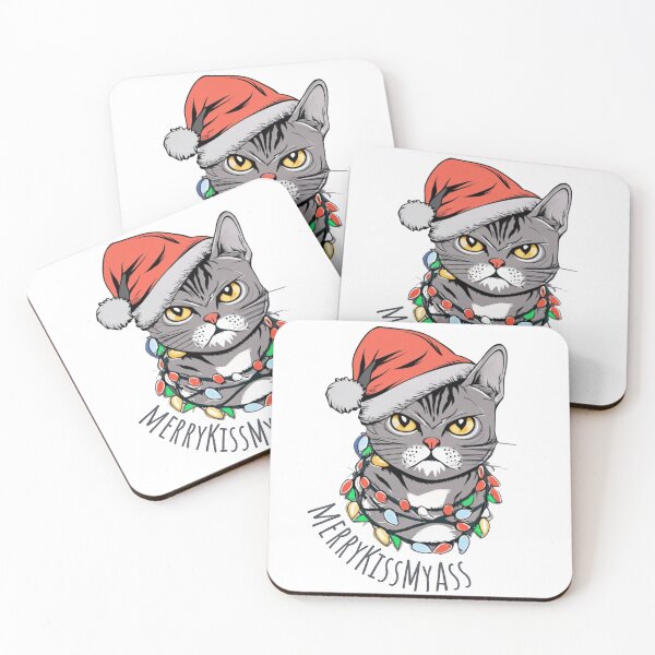 Item preview, Merry Kissmyass Funny Cat Christmas designed and sold by ArtFromBeyond.