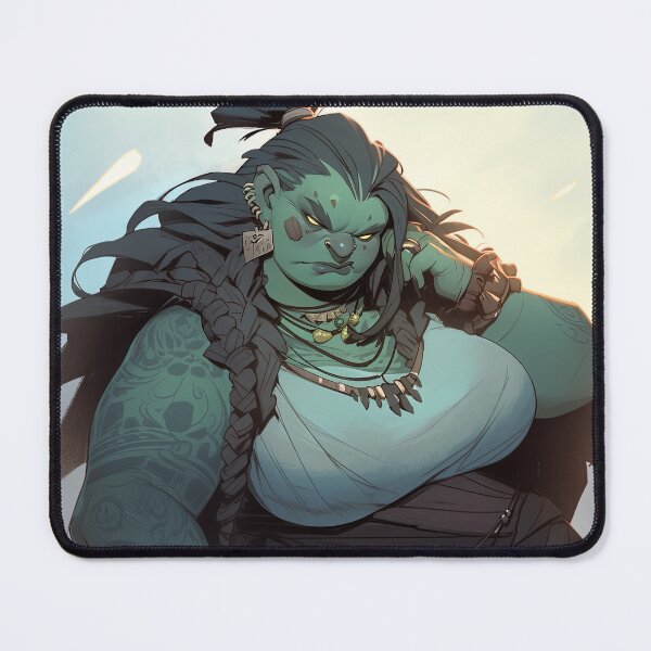 Item preview, Cute Angry Blue Orc Anime Girl designed and sold by bubblegoth.