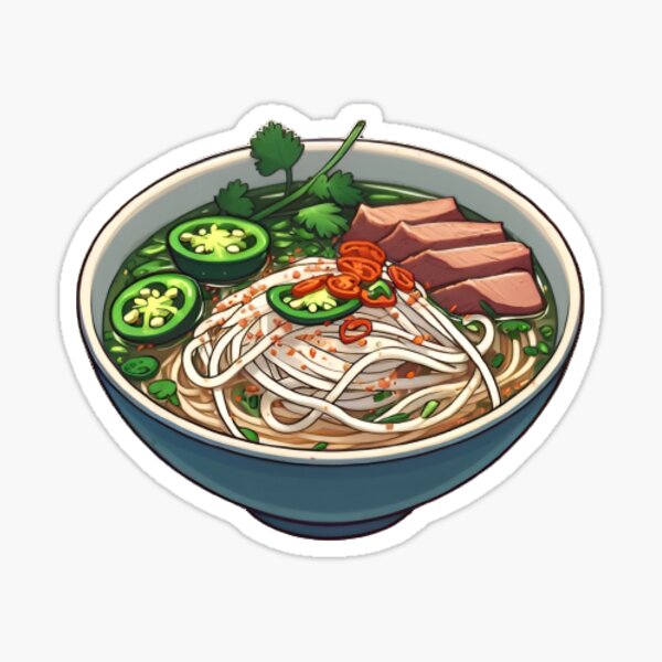 Item preview, Delicious Pho Noodle Soup Cute Sticker Magnet - Vietnamese Asian Food Art designed and sold by goodiefoodie.