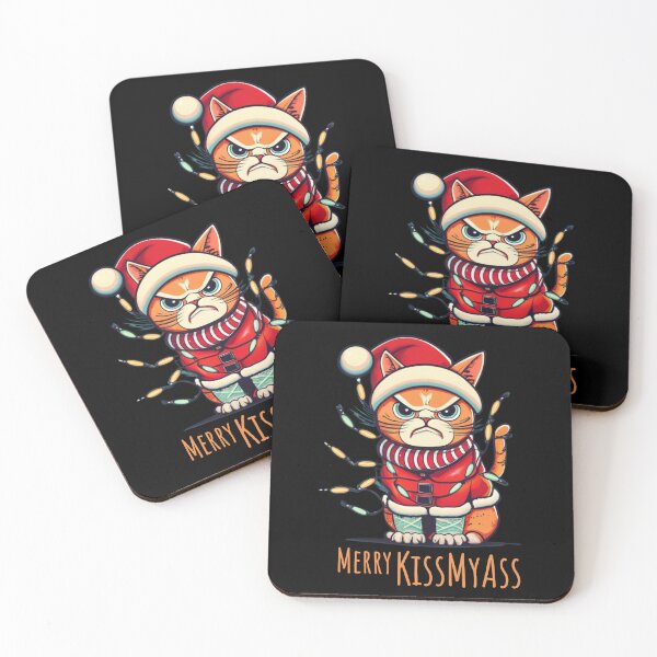 Item preview, Merry Kissmyass Funny Cat Christmas designed and sold by ArtFromBeyond.