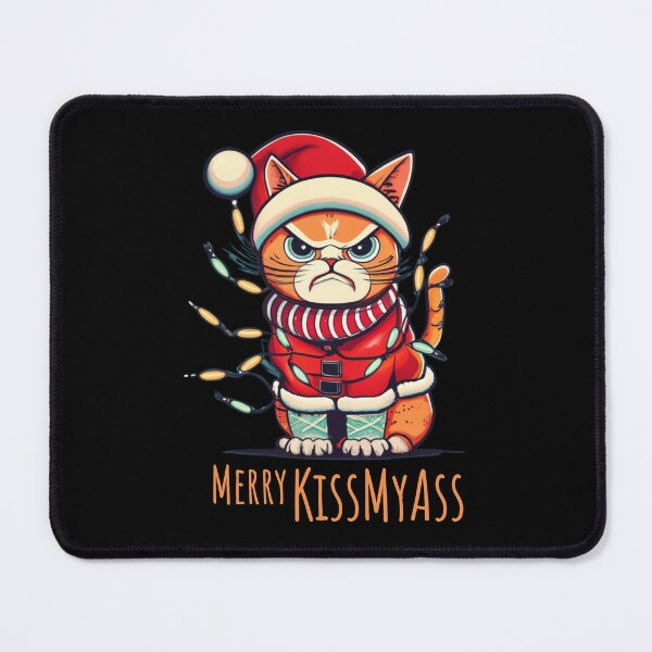Item preview, Merry Kissmyass Funny Cat Christmas designed and sold by ArtFromBeyond.