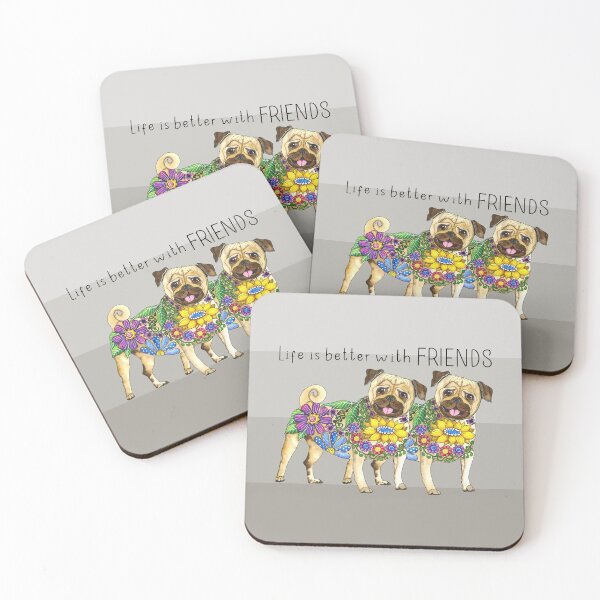 Item preview, Life is Better with Pug Friends designed and sold by ShelleyYlstArt.