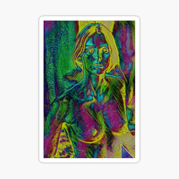 Paint a Vulgar Picture, female nude erotic portrait, trs - Erotic Drawing  - Sticker