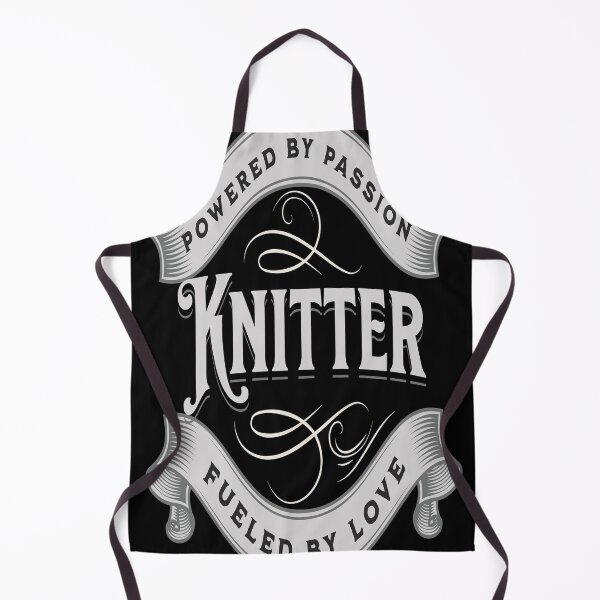 Item preview, Knitter powered by passion fueled by love knit gift ornamental ribbon designed and sold by MetalicBabe.