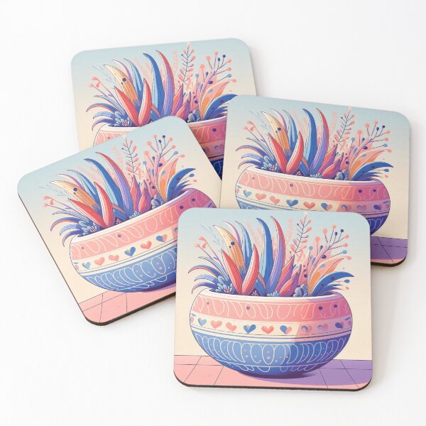 Item preview, pastel flower pots designed and sold by growing-mom.