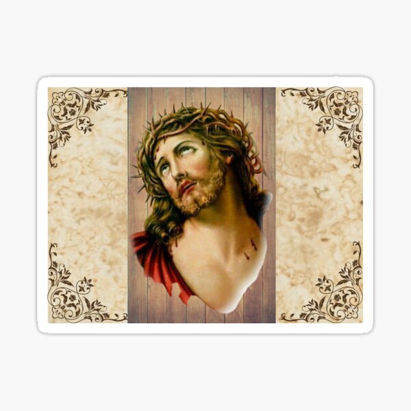 Jesus With The Crown Of Thorns - Ecco Homme Sticker