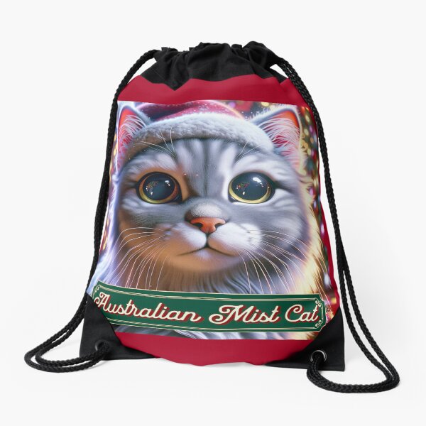 Item preview, Christmas Australian Mist Cat Wearing A Santa Hat designed and sold by ZenEverAI.