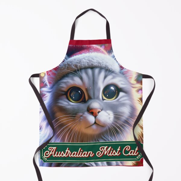 Item preview, Christmas Australian Mist Cat Wearing A Santa Hat designed and sold by ZenEverAI.