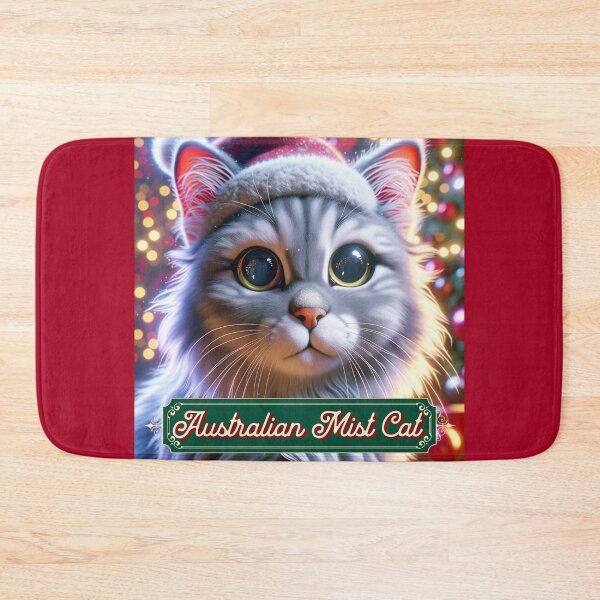 Item preview, Christmas Australian Mist Cat Wearing A Santa Hat designed and sold by ZenEverAI.
