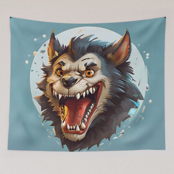 Item preview, : Vector Illustration of a Werewolf Character Head Mid-Transformation designed and sold by Best-Art-32.