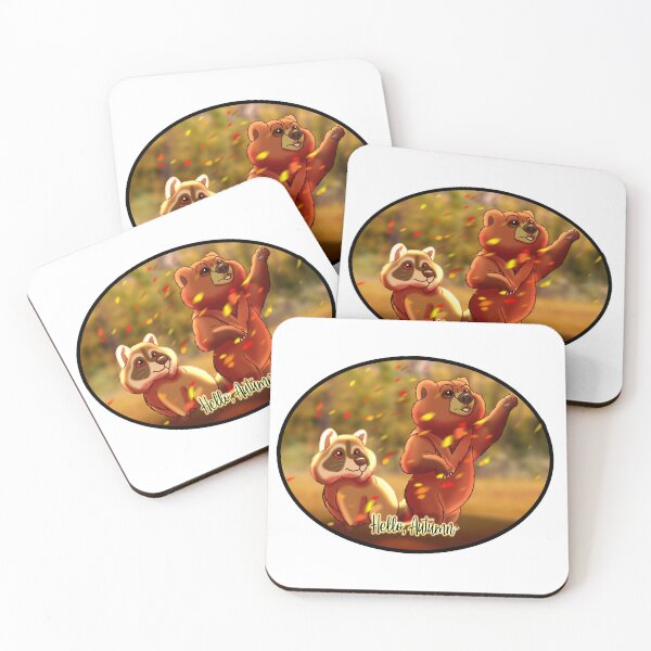 Item preview, Bear Cub and Raccoon - Hello, Autumn designed and sold by AnekArts.