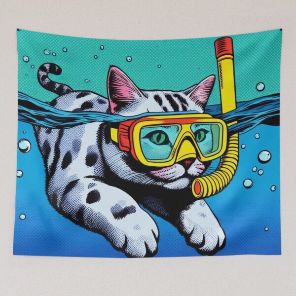 Item preview, swimming cat. designed and sold by growing-mom.