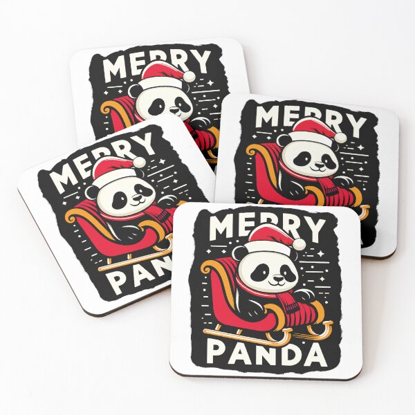 Item preview, Panda on Christmas Sleigh - Merry Panda - T-Shirt designed and sold by PrintyArts.