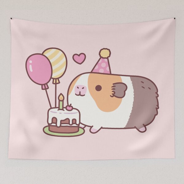 Item preview, Cute Guinea Pig And Birthday Cake designed and sold by rustydoodle.