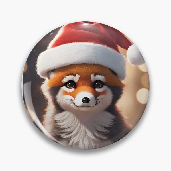 Item preview, A cute fox with a Santa hat designed and sold by akwl-design.