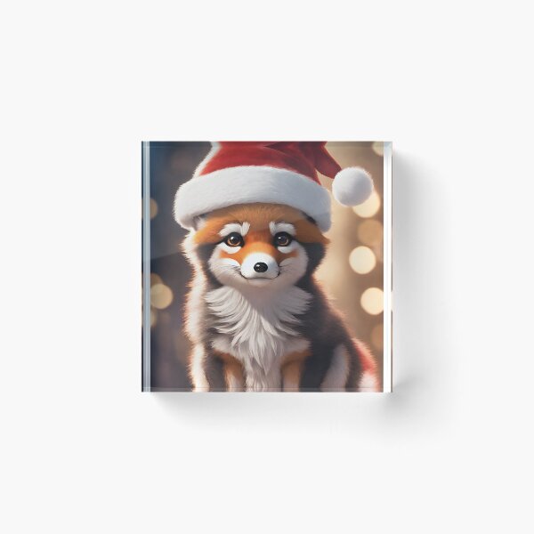Item preview, A cute fox with a Santa hat designed and sold by akwl-design.