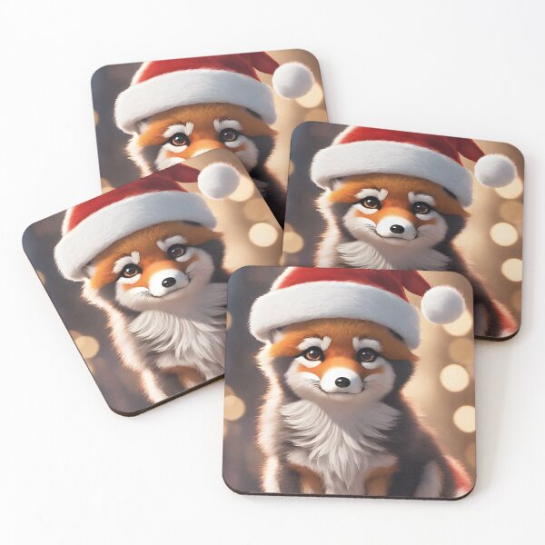 Item preview, A cute fox with a Santa hat designed and sold by akwl-design.