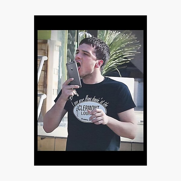 "Josh Hutcherson Licking Phone Meme" Photographic Print for Sale by