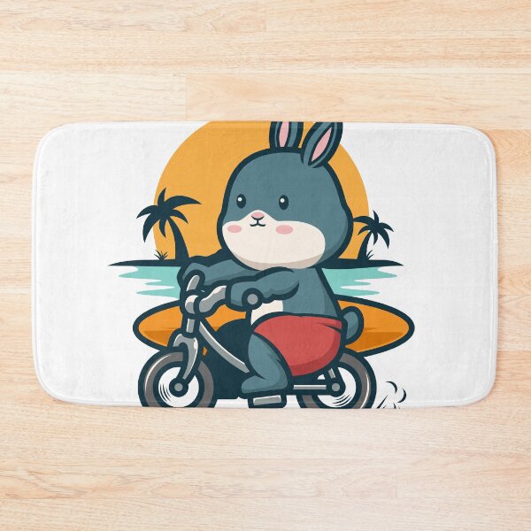 Item preview, Rabbit rides a bike and brings a surf board designed and sold by chomaruddin tri amboko.