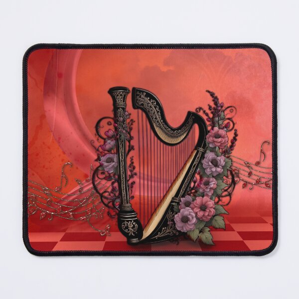 Item preview, Wonderful harp with colorful flowers. designed and sold by nicky2342.
