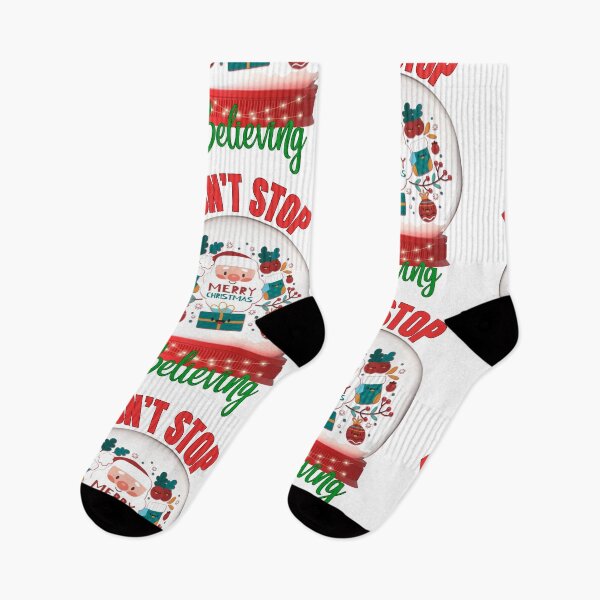 Item preview, Don't Stop Believing Santa Merry Christmas Cool and Fun designed and sold by Nzgiftsandmore.