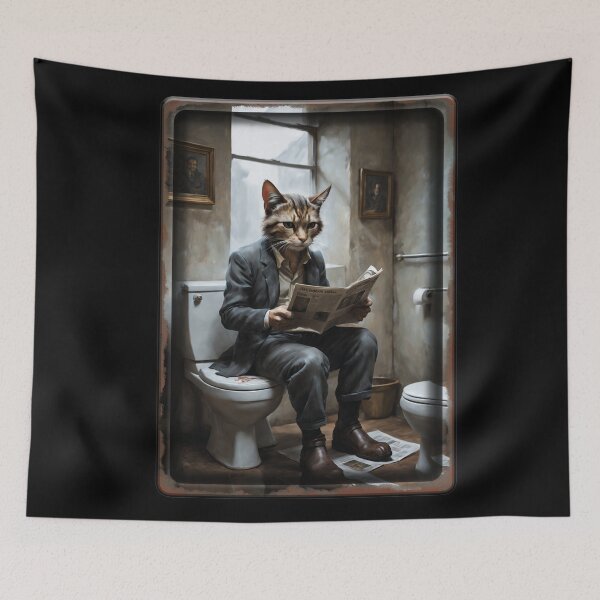 Artikelvorschau, KATZE IN DER TOILETTE, Katzenlesung, CrisMor-Art entworfen und verkauft von CrisMor-Art.