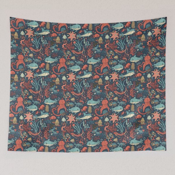 Item preview, Sea life seamless pattern designed and sold by MiraCleAI.