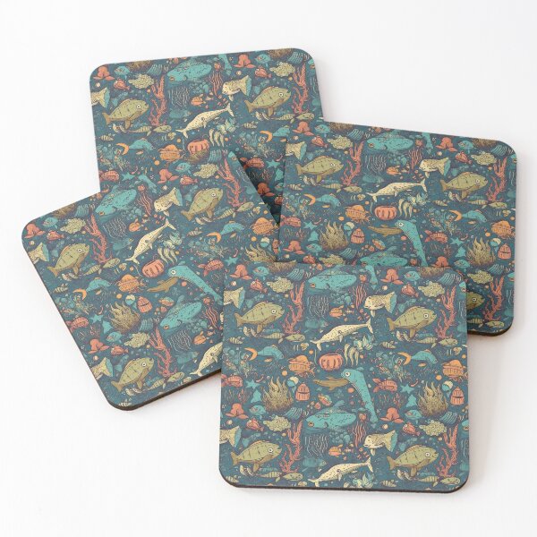 Item preview, Sea life seamless pattern designed and sold by MiraCleAI.