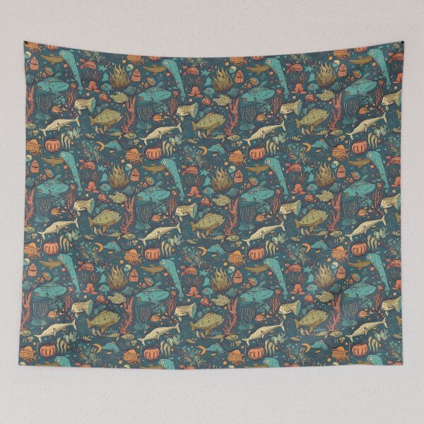 Item preview, Sea life seamless pattern designed and sold by MiraCleAI.