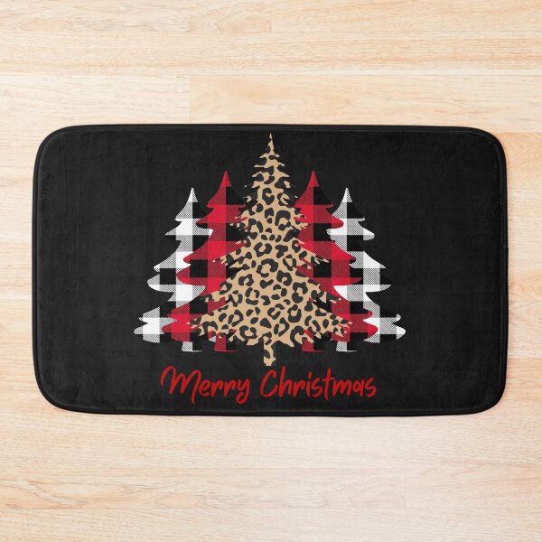 Item preview, Merry Christmas Trees With Leopard Plaid Tree Xmas Print designed and sold by LionessLove.