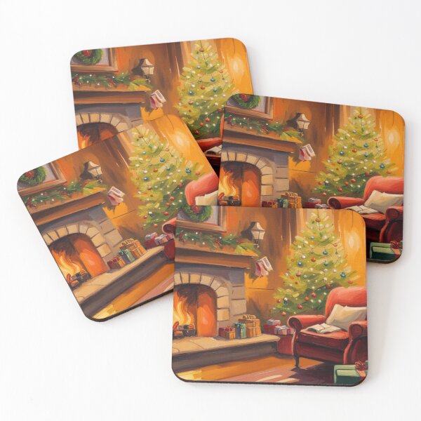 Item preview, Cozy Warm Christmas Room With Christmas Tree, Fireplace and present designed and sold by MyArt23.